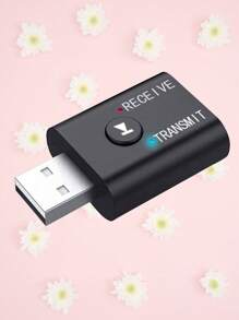 Mini Adaptador Bluetooth Usb 5.0 Transmisor Receptor Tamaño Compacto Actualización de Dispositivos Antiguos - Negro - Ver 1
