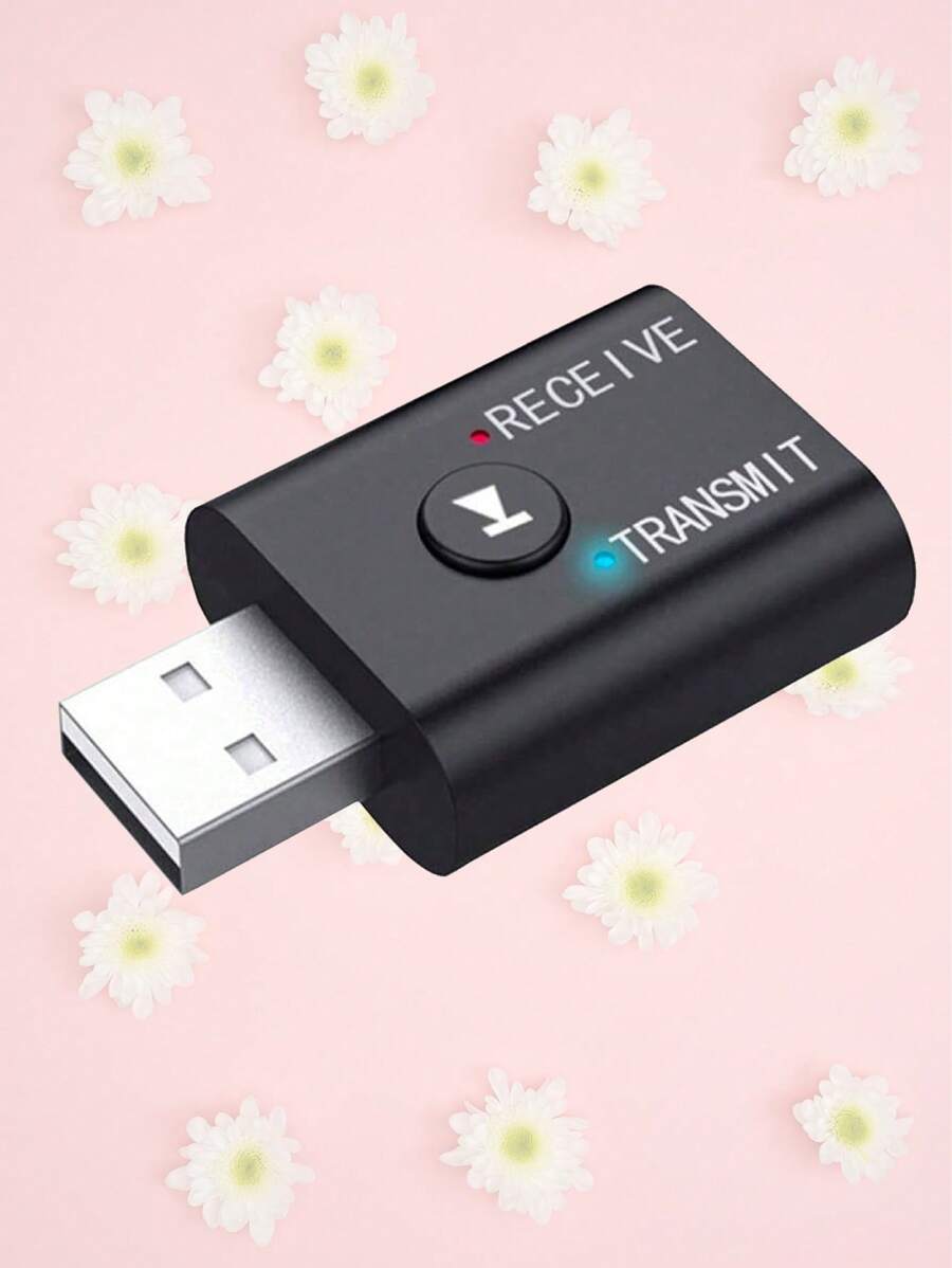 Mini Adaptador Bluetooth Usb 5.0 Transmisor Receptor Tamaño Compacto Actualización de Dispositivos Antiguos - Negro - Ver 1