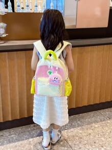 适合女孩的可爱儿童背包，适合幼儿男孩和女孩的轻便幼儿园书包 - 粉色 - 查看 1