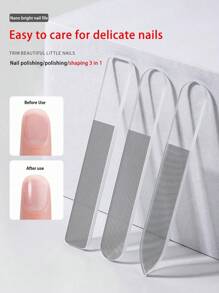 Nail File Glass Nail Buffer Crystal Nano Nail File And Cuticle Trimmer Double Sided Manicure Pedicure Tools Nail Kit For Women Men Acrylic Natural Nail