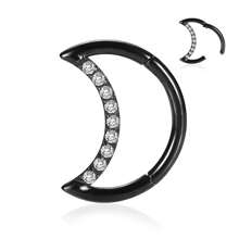 1 pièce Boucles d'oreilles hélix/daith en forme de lune pour femmes et hommes, anneau de clicker de septum, boucles d'oreilles créoles