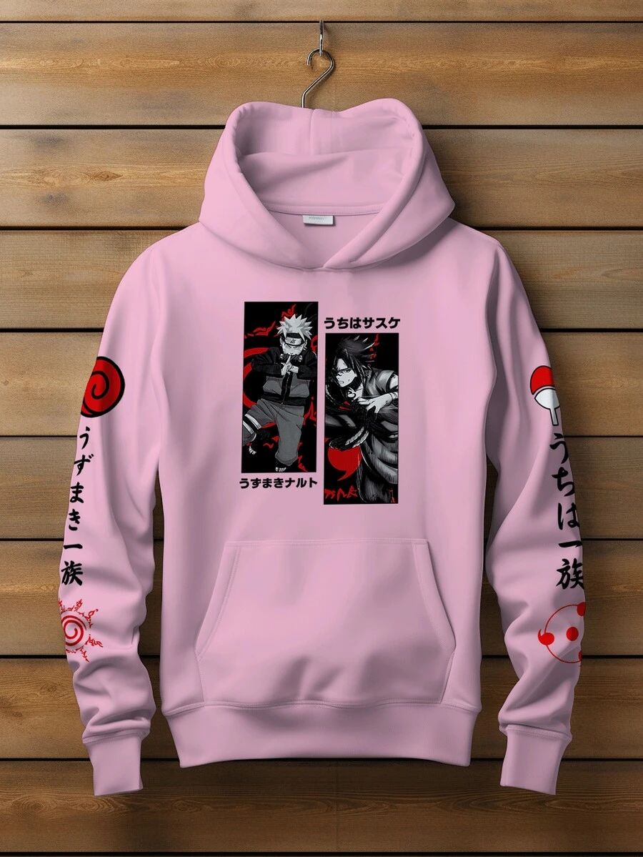 Kakashi Uzumaki And Sasuke Uchihi Cloud Kangaroo Sweatshirt - Màu Hồng baby - Xem 1