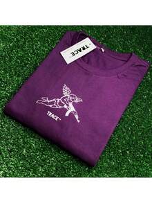 Men's 100% Cotton T-Shirt Streetwear Angel Ak-47 - 紫色 - 查看 2