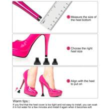 Heel Protectors For High Heel Shoes, 12 Pairs Heel Covers Heel Stoppers For Grass, Noise Reducing Non-Slip Stiletto Heel Caps - White - View 2