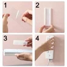5Packs Of Premium Adhesive Socket Holders - Easy Self-Adhesive Desktop Fixers For Cable Management - Slide-In Power Strip Holders With Strong Grip And Compact Design For Organized Workspace Cable Organizer - White - View 8