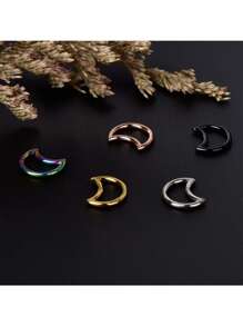 1 pièce Boucles d'oreilles hélix/daith en forme de lune pour femmes et hommes, anneau de clicker de septum, boucles d'oreilles créoles