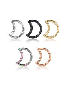 1 pièce Boucles d'oreilles hélix/daith en forme de lune pour femmes et hommes, anneau de clicker de septum, boucles d'oreilles créoles