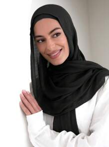 1pc 180*85cm Women's Solid Color Breathable Soft Modal Hijabs Scarf For Abaya Women Veil