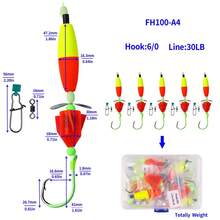 HENGJIA Catfish Float Rigs, Catfishing Tackle Floats With Rattler Rigs For Catfish Fishing 6/0 8/0 10/0 Circle Luminous Hooks - Multicolor - View 18