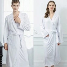1pc Soft Bath Robe, Unisex Adult House Bathrobe For Spa, Hotel, Salon, Absorbent & Quick Dry, Relaxed Fit, Multiple Colors, Simple Design, Bathroom & Home Essentials - Multicolor - View 22