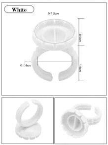 100Pcs Disposable Heart Shaped And Round Glue Rings 5 Colors Adjustable Plastic Glue Holder Cup For Eyelash Extensions Application - Multicolor - View 17