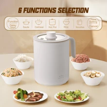 OCTAVO 1.0L Mini Rice Cooker, Portable Travel Steamer Small, Removable Non-Stick Pot, Keep Warm, 5 Preset Function With 4/6/8 Delay Timer, Suitable For 1-2 People - For Cooking Soup, Rice, Stews & Oatmeal - View 1