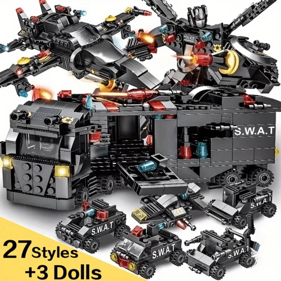 Đồ chơi xếp hình ô tô, đồ chơi xếp hình robot ô tô, đồ chơi giáo dục, quà tặng sinh nhật, đồ trang trí phòng, quà tặng mùa đông, khối xếp hình nhiều màu sắc, T13, Vua động vật, lính đồ chơi - Nhiều màu - Xem 1