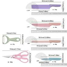 Juego de cuchillos de cocina de chef colorido profesional de 6 piezas, juego de cuchillos, caja de regalo de cuchillos de chef, hoja de acero inoxidable con alto contenido de carbono ultraafilada, revestimiento antiadherente, mango ergonómico, adecuado para dormitorio, cocina, camping, viajes, picnic, barbacoa, para todas las necesidades de la cocina - Nuevo - Ver 2