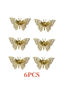 1 件/6 件优雅镂空蝴蝶餐巾环，适合节日派对