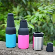 3 In 1 Can And Beer Bottle Insulator, Double Wall Stainless Steel Insulated Can Cooler, Beer Bottle Holder 12oz 14oz 17oz