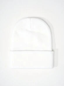 1pc Unisex Y2K Style Solid Color Knit Beanie Hat, Perfect For Casual Wear, Street Parties, Autumn & Winter Outdoor Activities, Warm & Windproof,School - Knitted Hat - View 10