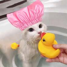 Gorro de baño para gato, gorro de ducha impermeable para mascotas para evitar que el agua entre en los oídos, accesorios de aseo para mascotas - Multicolor - Ver 6