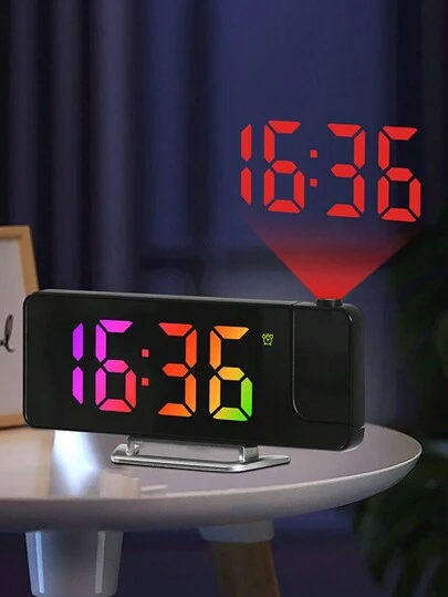 1pc Projection Alarm Clock, Digital Wall Clock, Bedroom Digital Clock, Suitable For Deep Sleepers, 180° Projection Dimmer, USB Plug, Ceiling Projection Clock, Home Decor, Bedroom Decor Gift, Birthday Graduation Bedroom Decor, Dorm Decor, Back To School Decor, School Surprise, Study Supplies