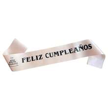 1pc Spanish Language Happy Birthday Sash, Party Glittery Shoulder Strap, Shiny Gold Birthday Belt, Birthday Girl Sash, Party Supplies - Multicolor - View 7