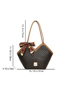 Retro Casual Tote Bag For Women, Versatile And Spacious - Brown - View 9