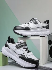 Giày Trượt Patin 4 Bánh, Bánh Xe Có Thể Tháo Rời Unisex - Đen và trắng - Xem 5