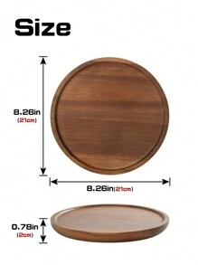 1 pieza Bandeja de madera, disponible en tamaños grande/mediano/pequeño, adecuada para uso doméstico como plato de fruta, plato de aperitivos, accesorio decorativo de escritorio, bandeja doméstica práctica y funcional - Multicolor - Ver 4