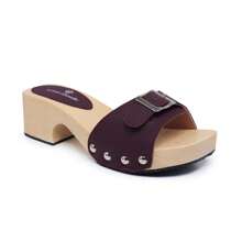 Tamanco Feminino Fivela Retrô Madeira Caixeta Luxo
