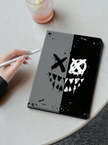 Apple XO Smiling Face Pattern Protective Case Compatible With IPad 9th/8th/7th Gen 10.2-Inch, New IPad 10th Gen Folding Stand Cover With Auto Wake/Sleep, Shockproof Protection