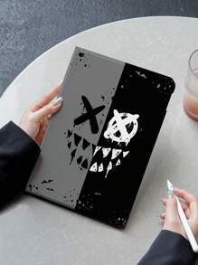 Apple XO Smiling Face Pattern Protective Case Compatible With IPad 9th/8th/7th Gen 10.2-Inch, New IPad 10th Gen Folding Stand Cover With Auto Wake/Sleep, Shockproof Protection