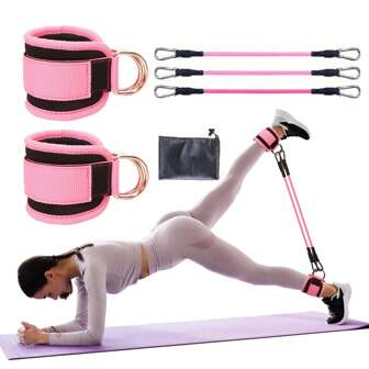 6pcs/11pcs Buttocks With Gantry, Hip Lift, Ankle Resistance, Elastic Trainer, Ankle Ring, Hip Leg Tension Rope, Shaping And Slimming