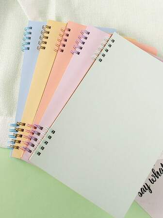 1 件 A5 纯色螺旋笔记本，简约可拆卸活页记事本，随机发送横线页