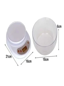 Bascula Gramera Con Tazon De cocina 5Kg Frutas Verduras Condimentos joyeria - Blanco - Ver 3