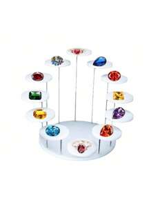 Un juego de estantes de exhibición, soporte giratorio acrílico de múltiples capas para exhibir joyas, anillos y pulseras