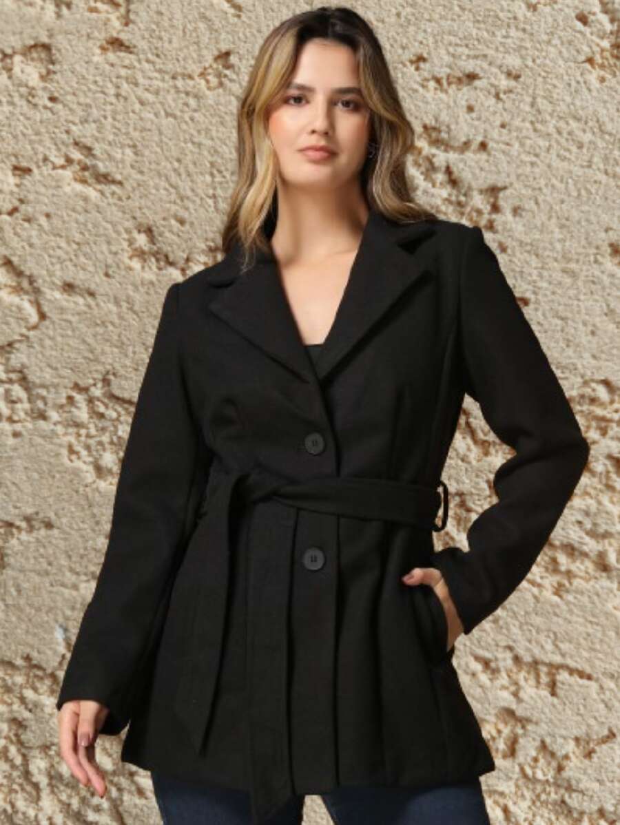 Women Coats - 黑色 - 查看 1