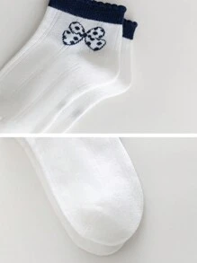 5 pares de calcetines con patrones aleatorios para niñas/niños/bebés, de bicolor, unicolor, encaje, volantes, orejas 3D, moño de dibujos animados, floral, lunares, aptos para primavera/verano, combinación diaria, casual lindo, moda sencilla, vuelta al colegio