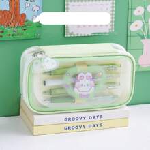 1 pieza Estuche de lápices de gran capacidad con diseño de conejito lindo de dibujos animados, esencial para estudiantes en la temporada escolar - Unitalla - Ver 7