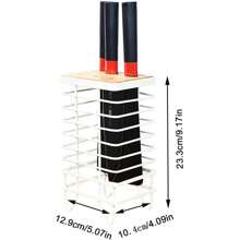 Knife Block Holder Universal Kitchen Knife Organizer Storage Stand 8 Slots Top Hollow Iron Wire Safe To Use Different Size Shape Knife Kitchen Countertop Organizer White