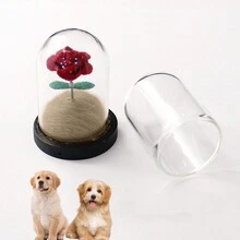 1入寵物毛髮DIY紀念瓶，貓狗過世毛髮收集瓶，可DIY存放可愛的寵物紀念禮物，附玫瑰材質包和迷你玻璃蓋 - 彩色 - 查看 3
