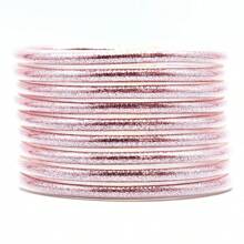 9 Stücke/Set glitzernde Jelly Armreifen für Frauen Armband, silbrige rosé-goldene Farben Armreife Armband