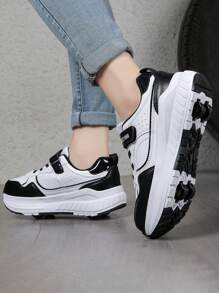Giày Trượt Patin 4 Bánh, Bánh Xe Có Thể Tháo Rời Unisex - Đen và trắng - Xem 7