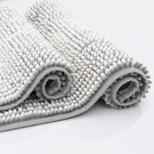 COSY HOMEER COSY HOMEER 1pc Super Soft Absorbent Non-Slip Washable Bathroom Rug, Luxury Fluffy Chenille Bath Mat For Bathroom Floor, Bathtub, Shower, Black And White Gradient