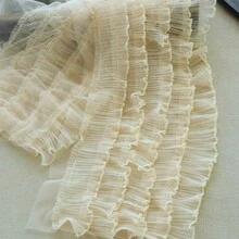 5 Layers Tulle Lace Ruffle Edge DIY Craft Material For Clothing And Dresses - Black, White, Khaki, Burgundy - Sewing Fabric Trims