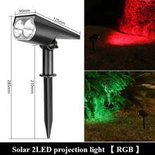 ضوء مسار قابل لتغيير اللون RGB بالطاقة الشمسية، قطعة واحدة لأضواء المناظر الطبيعية للحديقة والحديقة والحديقة وديكور عيد الهالوين والميلاد - الأسود - مشاهدة 9