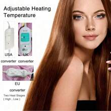 8件套缎面豹纹电热帽，可调温蒸发器，染发，油疗 - 英規插(220-240V) - 查看 8