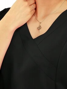 Filipina Dama Cuello V estilo Cruzado modelo paris - Negro - Ver 3
