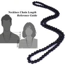 8MM Men Women Lava Necklace Volcanic Rock Bead Strand Choker Necklace Jewelry