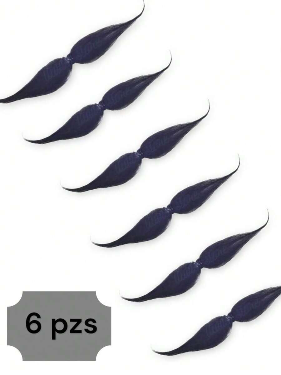 6 PIEZAS DE BIGOTE MEXICANO FALSO UNITALLA PARA DISFRAZ - Multicolor - Ver 1