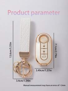 2 件菲亚特汽车钥匙扣套 + 钥匙扣，菲亚特汽车系列 TPU 材质防刮防摔 + 0.1mm 超薄超静音 | 3 键精确贴合车型（含安装螺丝刀）防摔耐磨便携设计 360° 信号保护防指纹涂层保持如新 [请查看详情页了解兼容型号] - 白色 - 查看 4