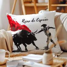 1 件 17.7*17.7 英寸（45*45 厘米）西班牙风格天鹅绒装饰抱枕套，适用于家居装饰、户外露台、客厅、卧室、沙发、艺术、花园（不含内枕） - 彩色 - 查看 9